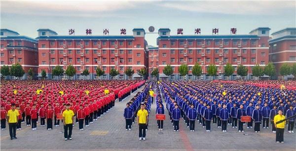 少林小龙武校举行“铭记历史，强身报国——纪念抗日战争胜利八十周年”主题升旗仪式