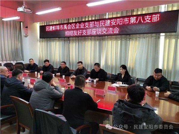 跨域携手话合作 同心共建谱新篇——民建安阳市委会第八支部与蚌埠禹会区企业支部缔结友好支部