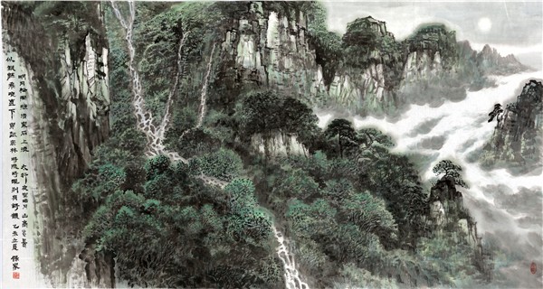 _IBK_第六张 明月松间照180X96cm.jpg 巍巍太行情——访著名山水画家秦保家和他的太行山水画