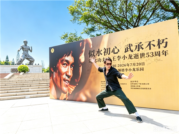 广东顺德李小龙乐园举办纪念李小龙逝世53周年主题活动，香港资深动作演员刘永出席活动，中国国际新闻杂志社影视传播院副院长梅志勇宣告启动影视大片