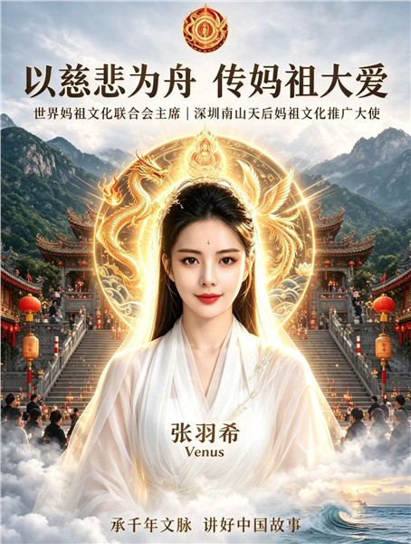 爱国港星、中国国际新闻杂志社副社长张羽希Venus荣膺世界妈祖文化联合会主席、持续赋能中华传统文化出海